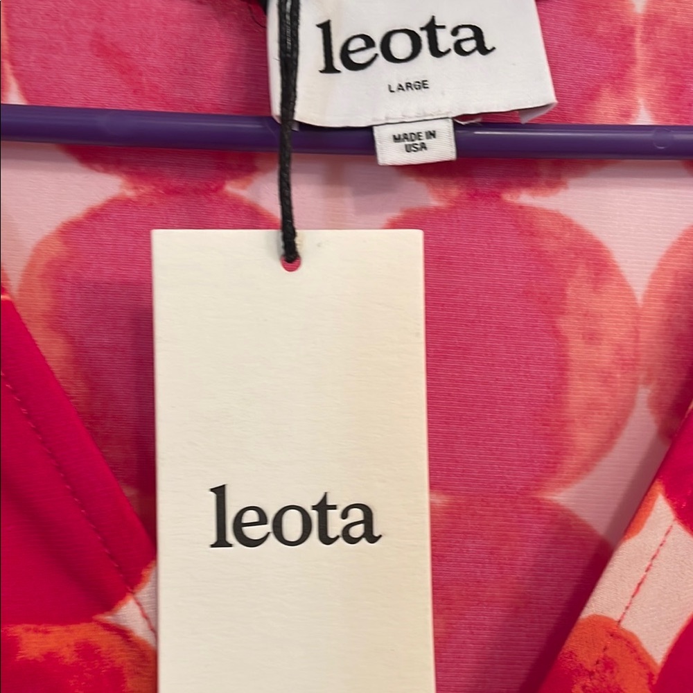 Leota Vibrant Pink and Red Patterned Dress